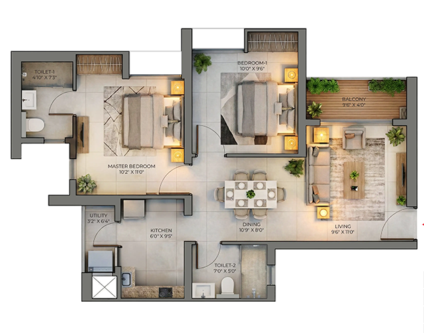 4 BHK Floor Plan